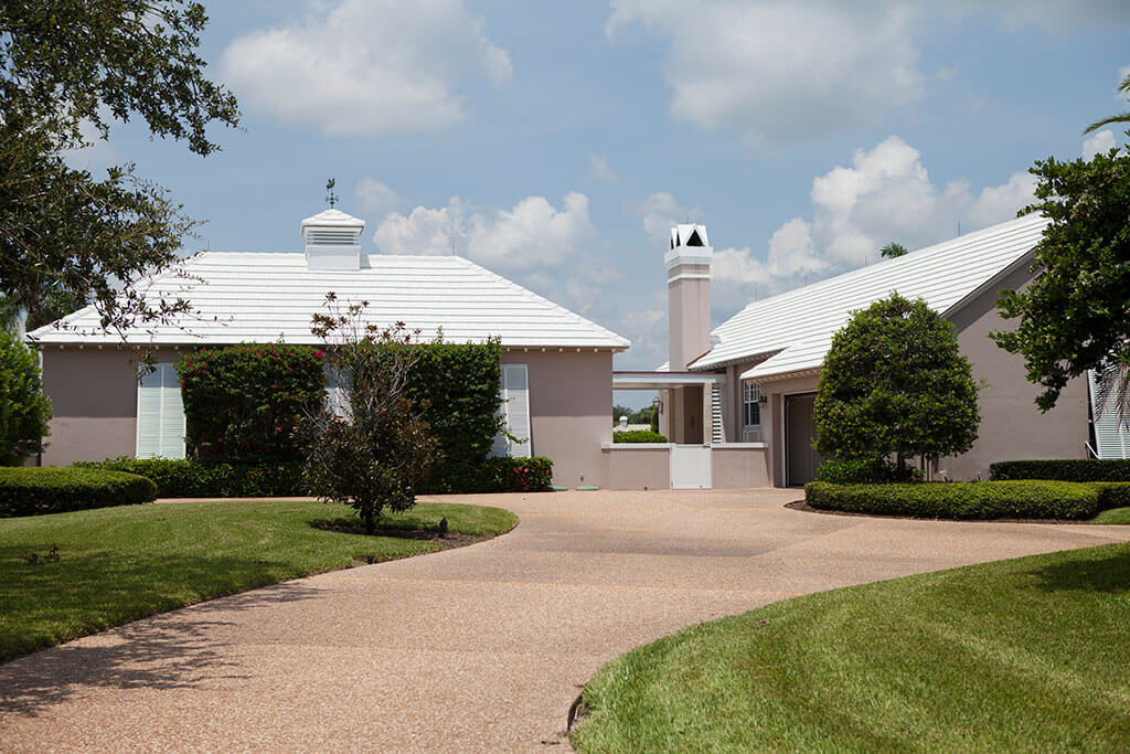 White Flat Tile Roof