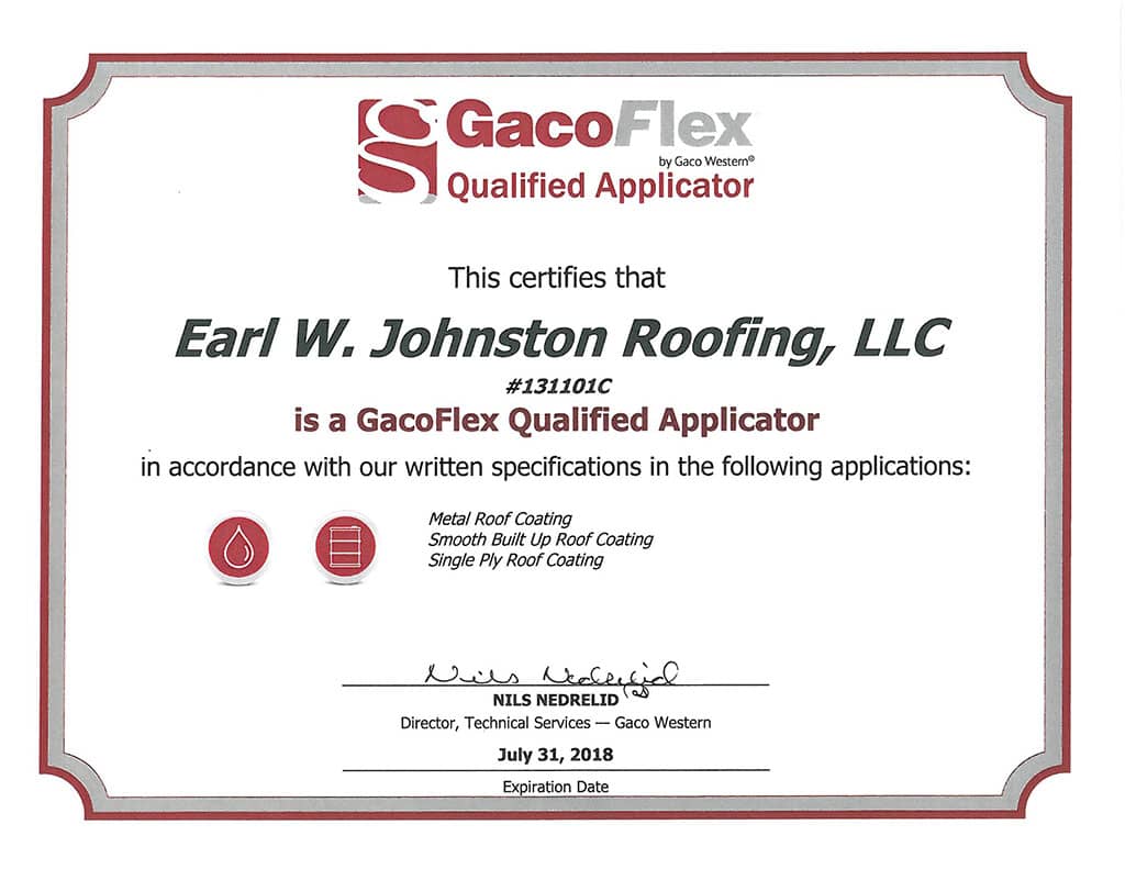 GacoFlex Silicone Roofing Qualified Applicator